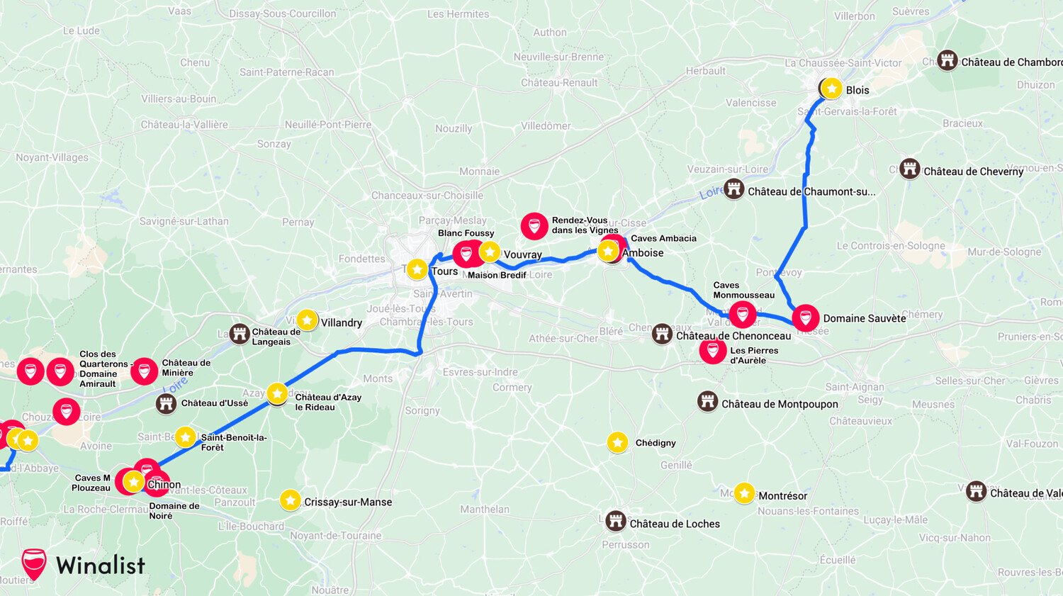 Loire Valley wine map: Uncover the famous wine region - 2026 - 2 - Loire valley wine map Carte Route des vins de Touraine en Val de Loire Itineraire Winalist