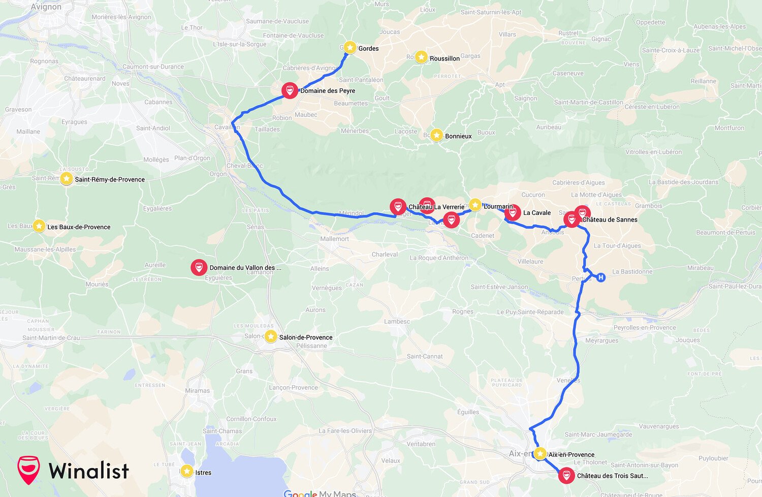 Guide Route des Vins de Provence : Carte et itinéraires - 2026 - 2 - route des vins de Provence Carte de la route des vins d'Aix en Provence et du vignoble Provencal