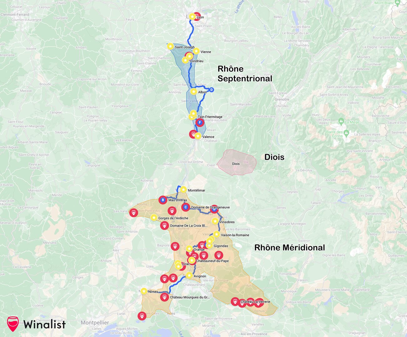 Route des vins de la Côte du Rhône : Itinéraire et lieux incontournables à visiter - 2026 - 3 - route des vins de la côte du rhône, route des vins cote du rhone, route des vins côte du rhône Carte des vins et vignoble de la Cote du Rhone