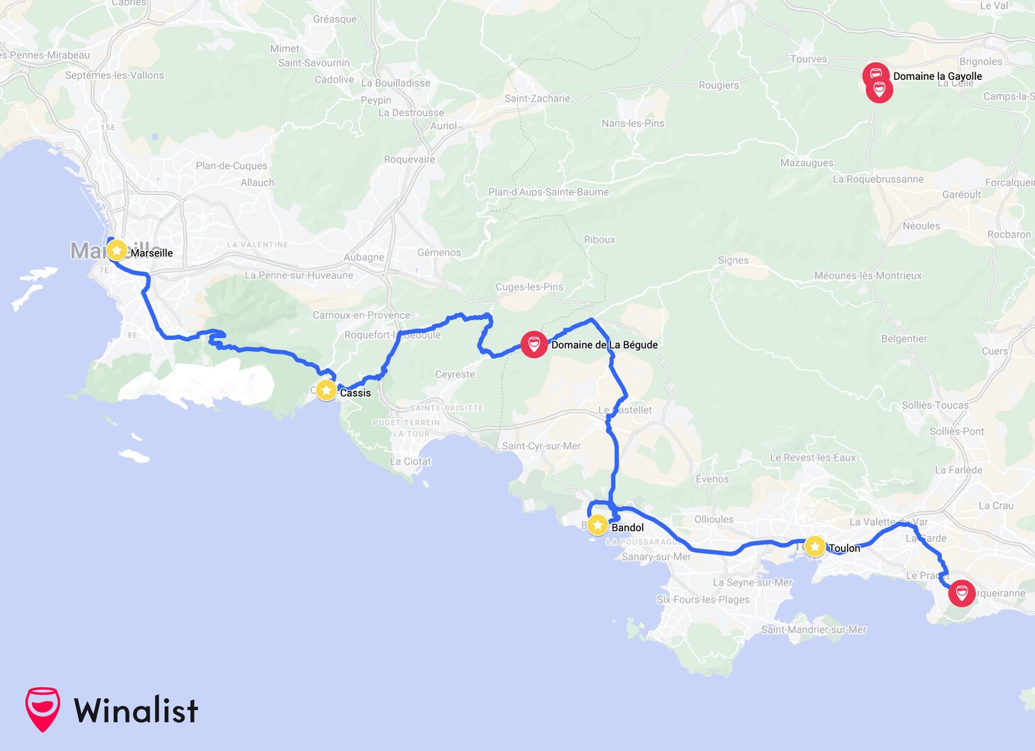 Guide Route des Vins de Provence : Carte et itinéraires - 2026 - 3 - route des vins de Provence Carte de la route des vins de Bandol et du vignoble Provencal